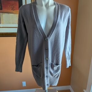Pure Collection 100% Cashmere Dusty Lavender Cardigan Size 12